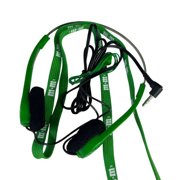VTG M&M Groovy Green Radio Swing Lanyard Headphones New Old Stock - Picture 4 of 15